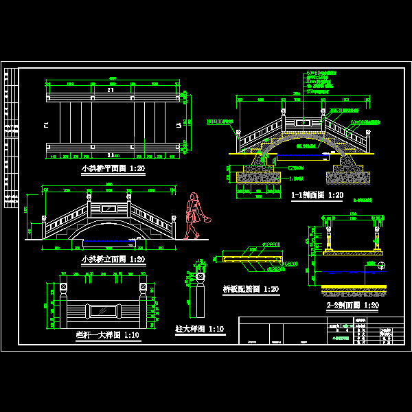 小拱桥施工详细设计CAD图纸(板配筋图) - 1
