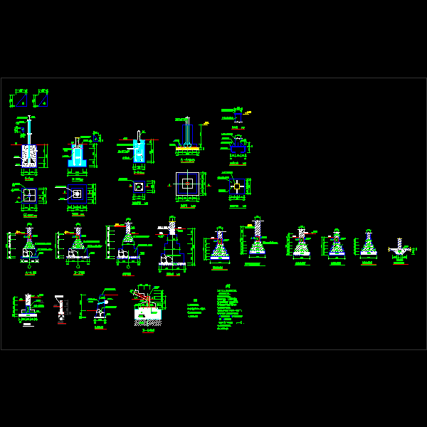 灯柱基础设计CAD图纸详图 - 1
