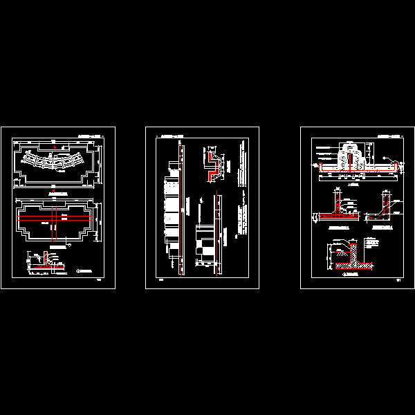 跌水景墙施工详细设计CAD图纸(节点大样图) - 1