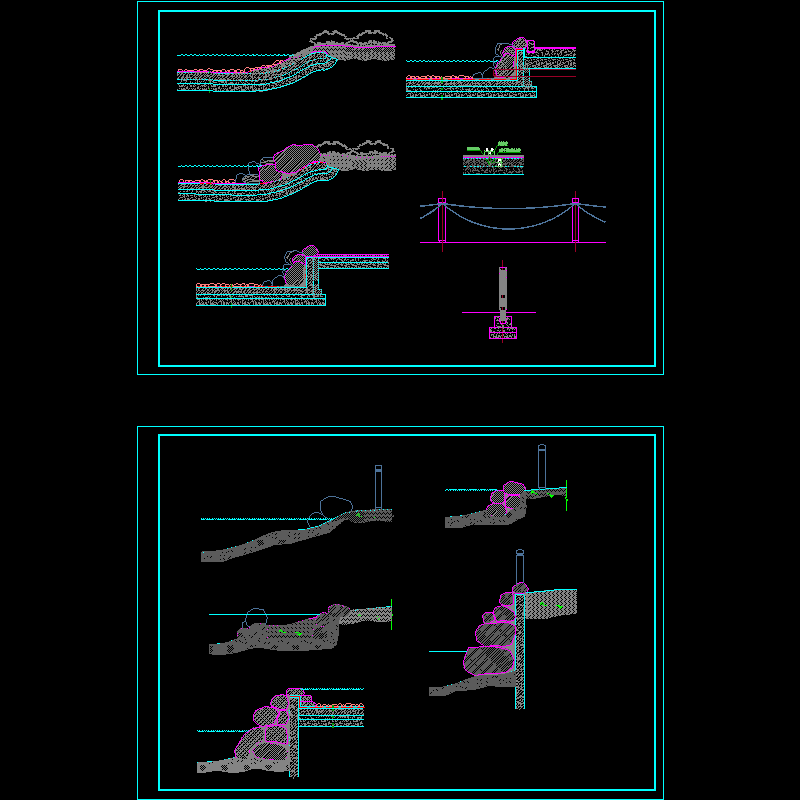 水系驳岸通用做法CAD施工方案图纸图纸 - 1