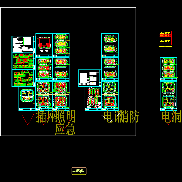 11层单元式住宅小区电气施工CAD图纸83张（六栋住宅楼） - 1