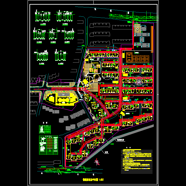 小区室外管线综合布置设计CAD施工图纸 - 1