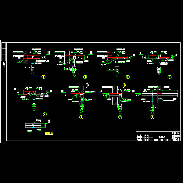 钢框架结构现浇楼承板节点构造详细设计CAD图纸 - 1