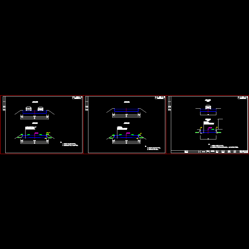 市政小区与环路连接道路工程标准横断面节点CAD详图纸设计 - 1
