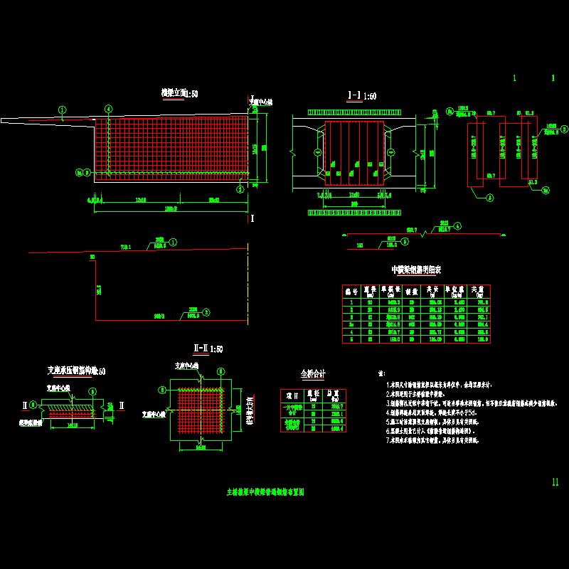 预应力混凝土连续箱梁中横梁普通钢筋布置节点CAD详图纸设计 - 1