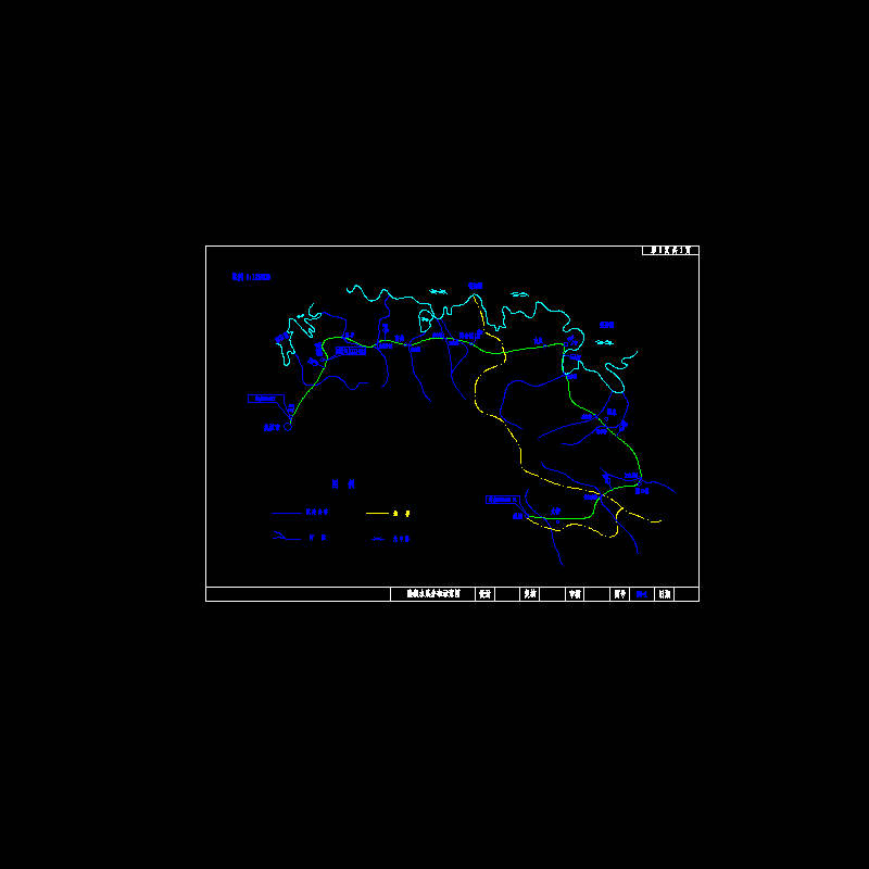 路桥交通防护工程沿线水系分布示意节点CAD详图纸设计 - 1