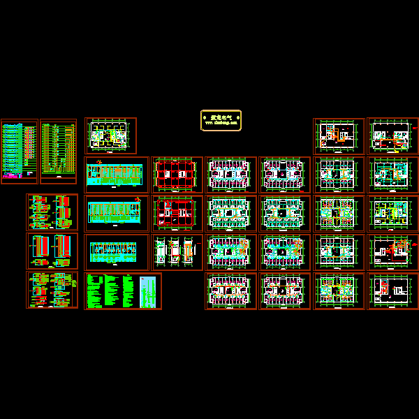 20层住宅楼电气CAD施工图纸(火灾自动报警系统) - 1