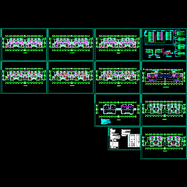 单身公寓6层强弱电电气CAD图纸 - 1