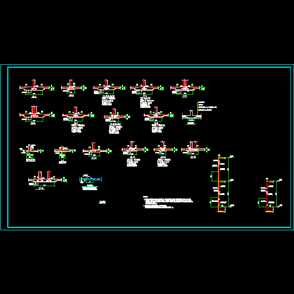 住宅楼防水板加独立柱基础节点构造详细设计CAD图纸 - 1