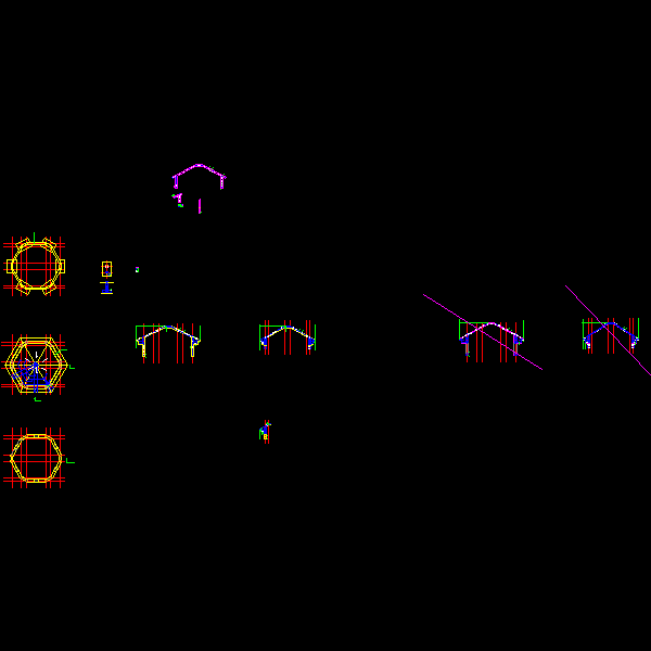 js-01~5高端景观亭二结构图.dwg