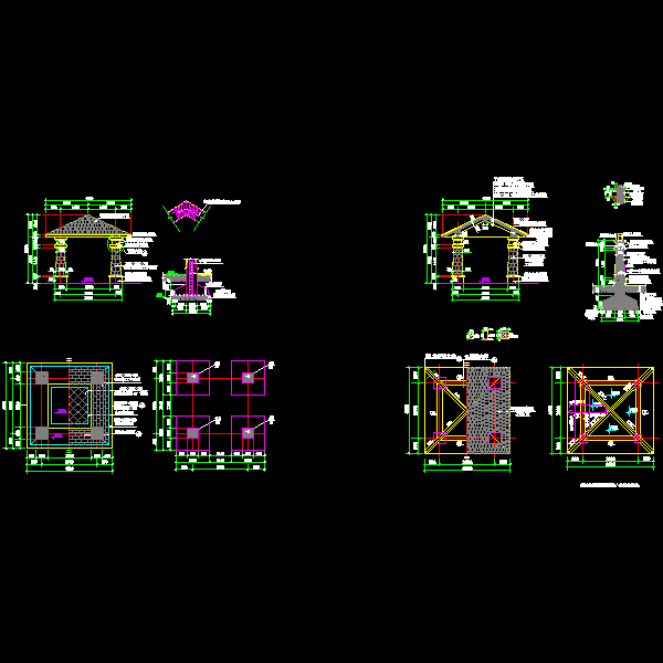 特色景观亭施工大样CAD图纸 - 1
