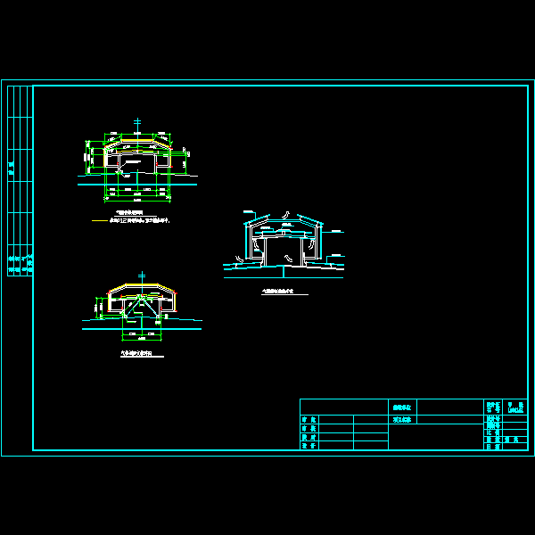 方形气楼CAD施工图纸 - 1