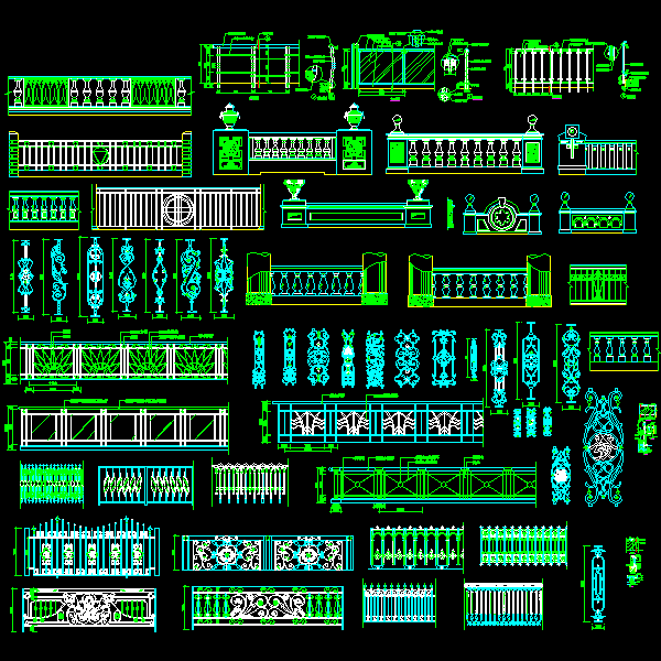 最全的cad西式栏杆图库.dwg