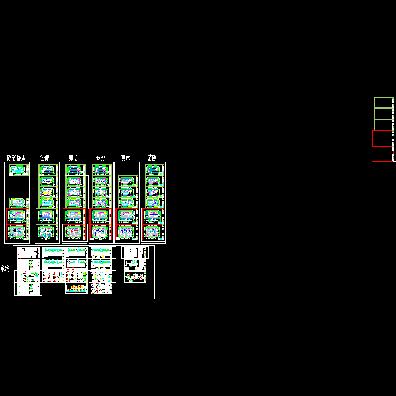 3层附属医院肿瘤防治中心电气CAD施工大样图 - 1