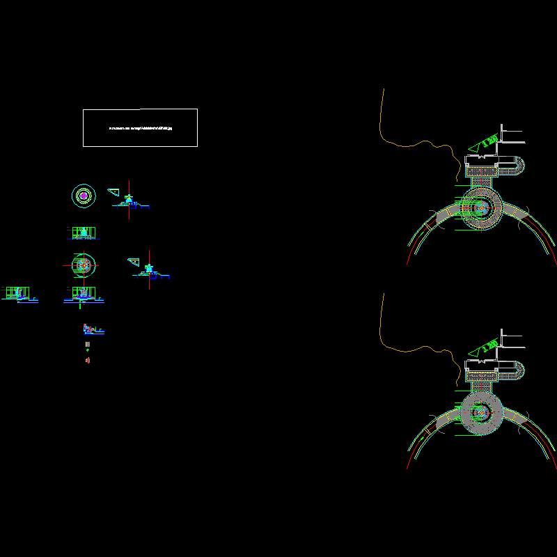 现代水景喷泉设计CAD施工图纸 - 1
