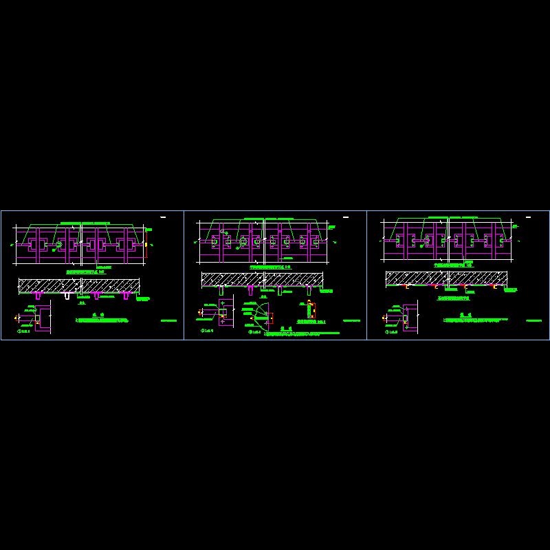 幕墙避雷安装节点构造CAD详图纸 - 1