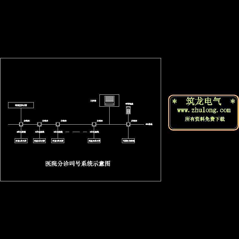 医院分诊叫号系统示意CAD图纸 - 1