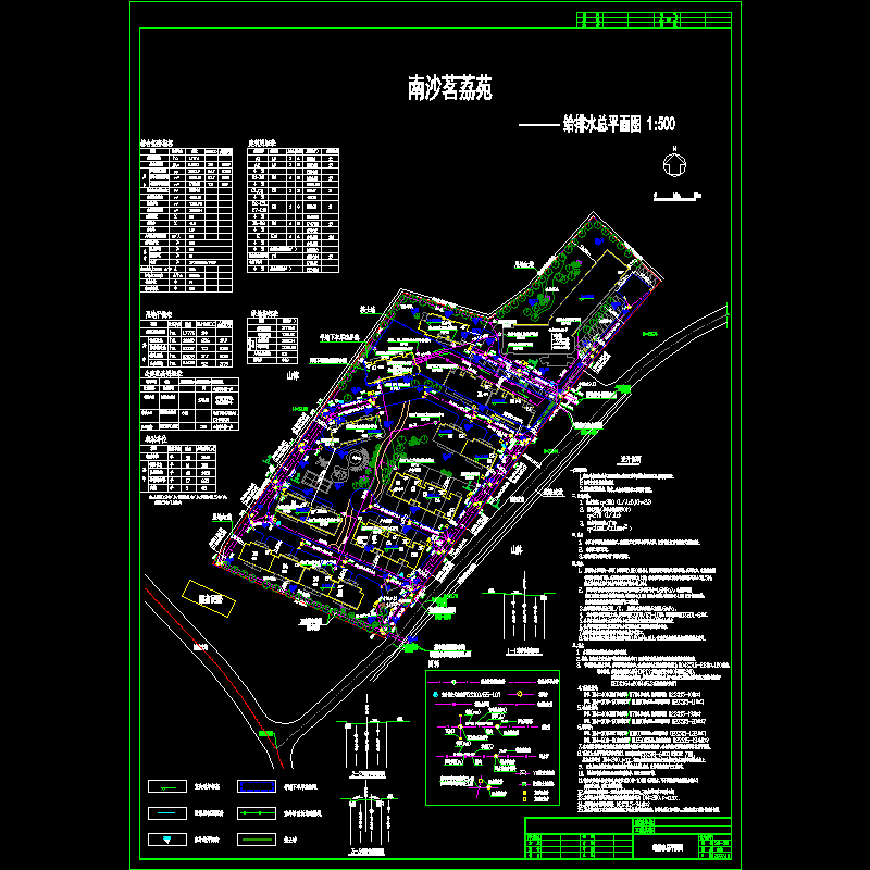 小区给排水总平面CAD施工图纸 - 1