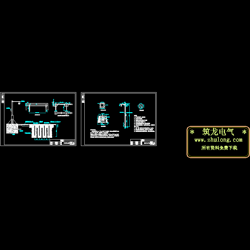 防雷接地系统模板CAD图纸 - 1