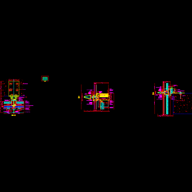 酒店幕墙节点构造CAD详图纸 - 1