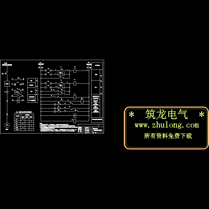 疏水泵电动机控制原理CAD图纸 - 1