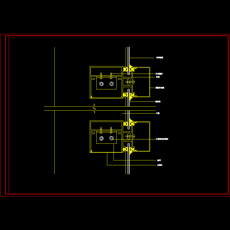 隐框幕墙及铝塑板幕墙节点构造CAD详图纸（八） - 1
