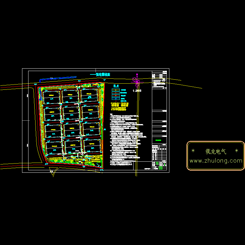 物流园区电气外网平面CAD图纸 - 1