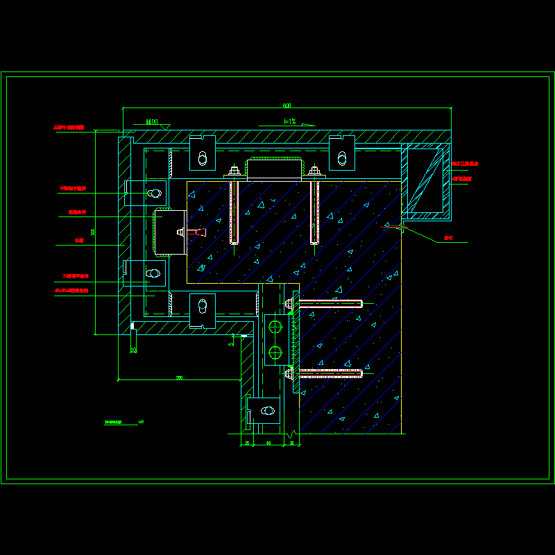 干挂石材线条节点构造CAD详图纸 - 1