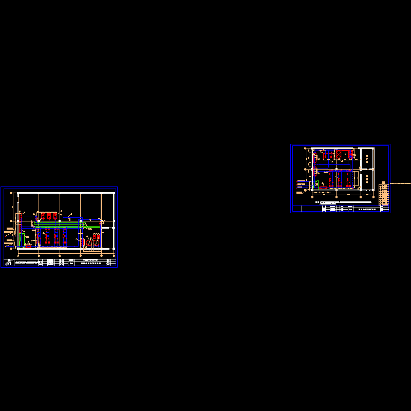 小区热力站管道平面CAD图纸 - 1