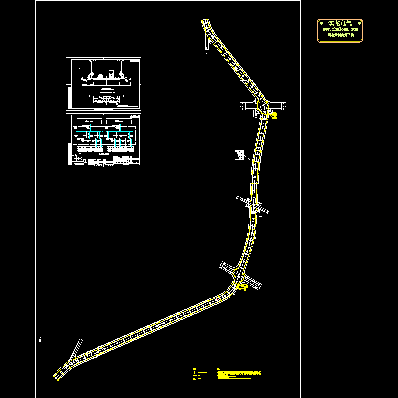 道路线路照明路灯明面CAD图纸 - 1