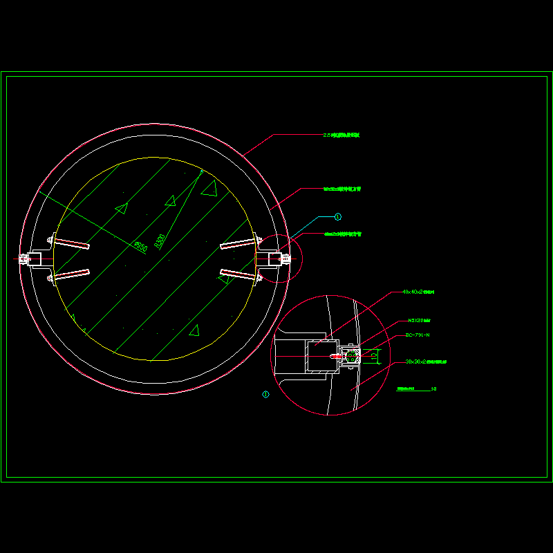 圆柱装饰施工节点构造CAD详图纸 - 1
