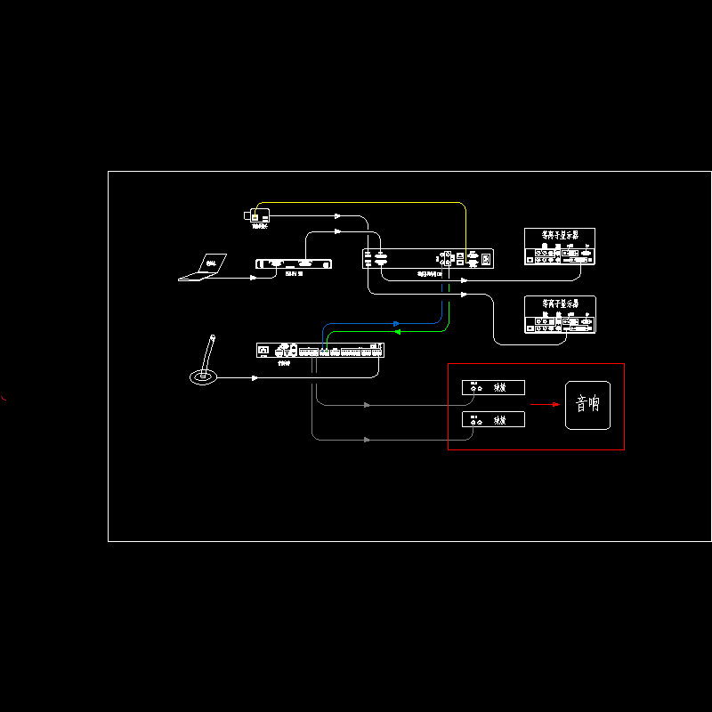 视频会议系统接口CAD详图纸 - 1