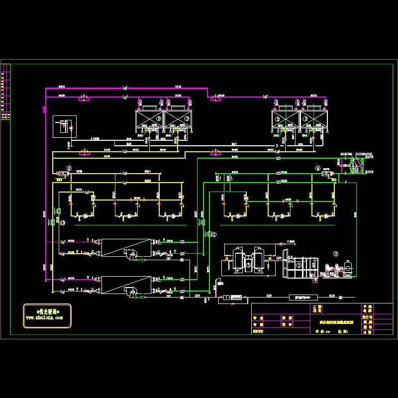 溴化锂机组系统原理CAD图纸 - 1