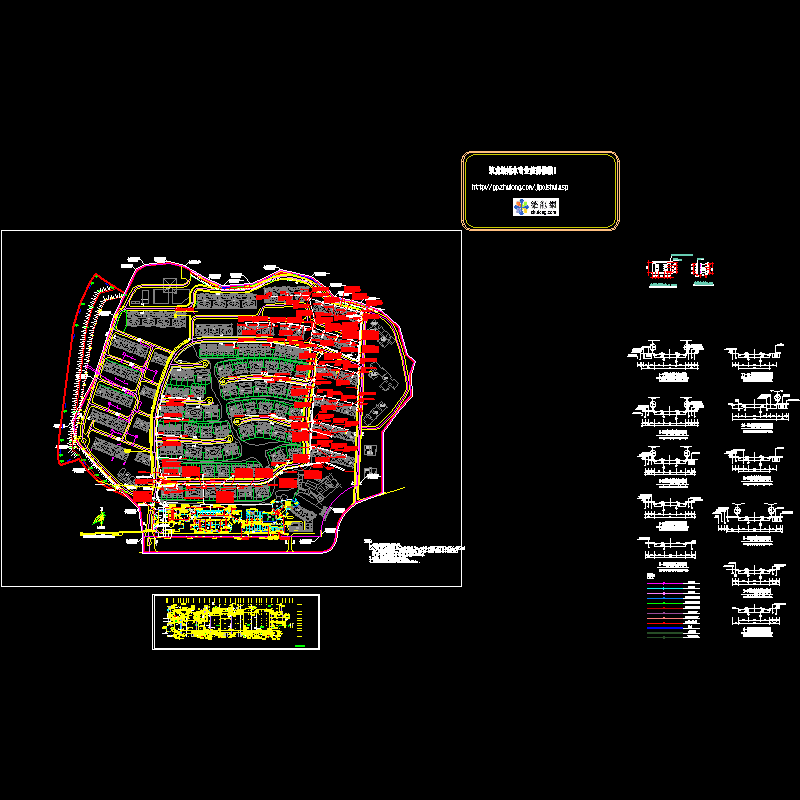 小区水电管网布置及道路剖面图纸 - 1
