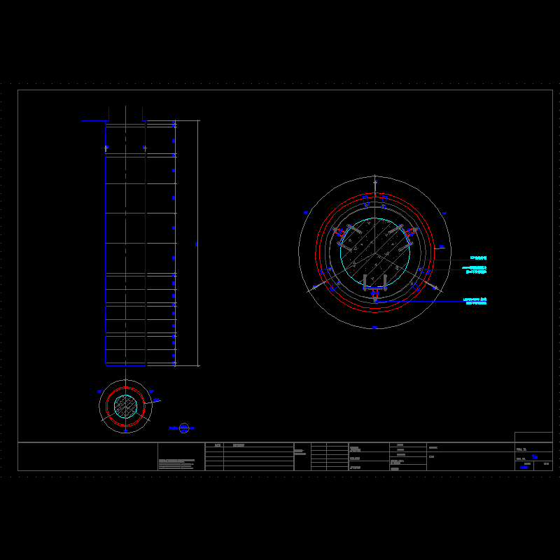 幕墙石材包圆柱节点构造CAD详图纸 - 1
