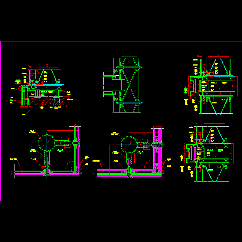 银行点式幕墙节点构造CAD详图纸 - 1