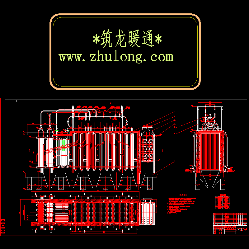 水泥窑余热锅炉CAD图纸 - 1