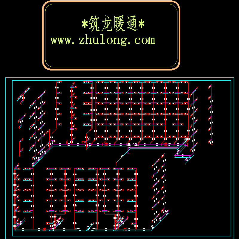 散热器采暖系统CAD图纸设计 - 1