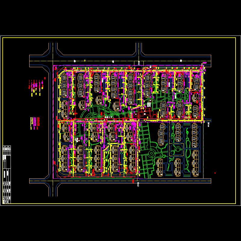 小区室外管网CAD施工图纸 - 1
