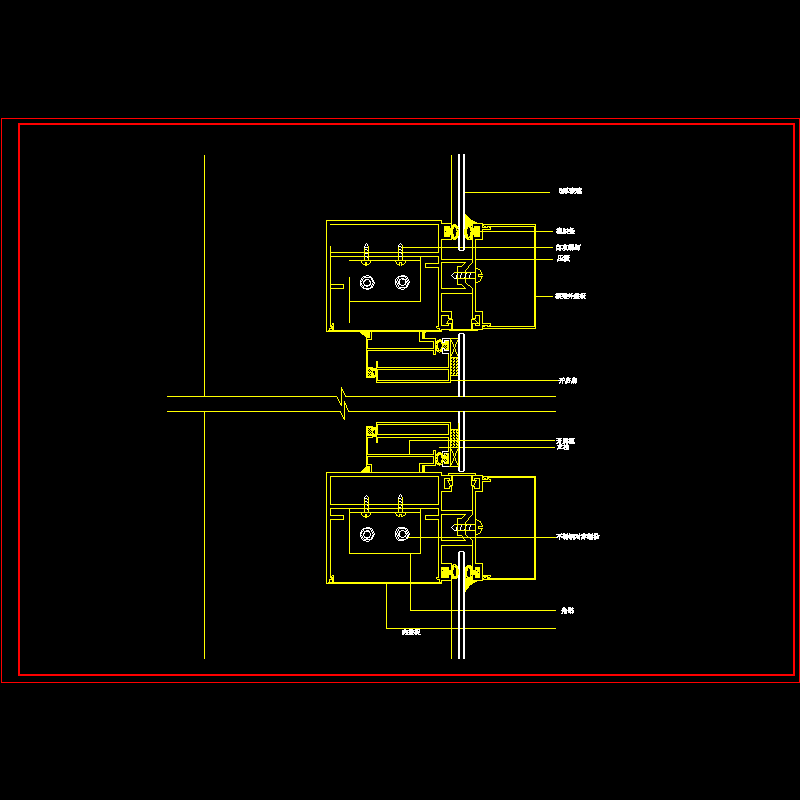 隐框幕墙及铝塑板幕墙节点构造CAD详图纸（十） - 1