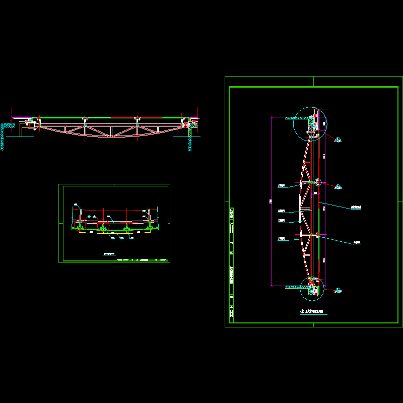 点式幕墙鱼腹梁节点构造CAD详图纸 - 1