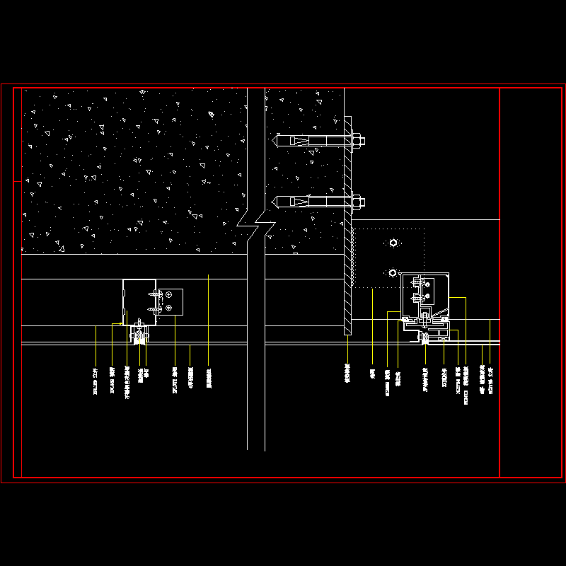 隐框幕墙及铝塑板幕墙节点构造CAD详图纸（四） - 1
