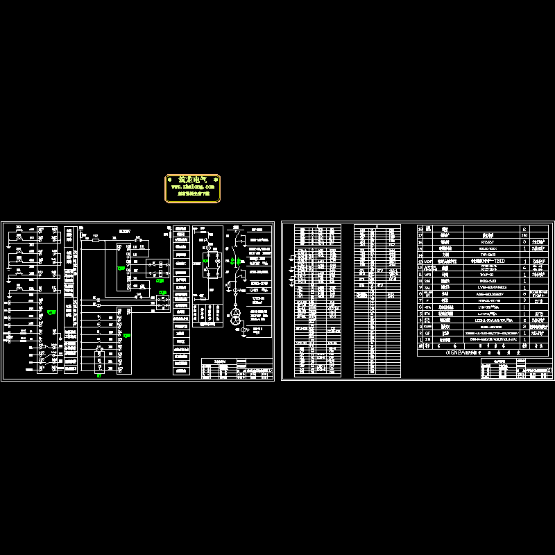 污水车间电力变压器电气控制CAD图纸 - 1