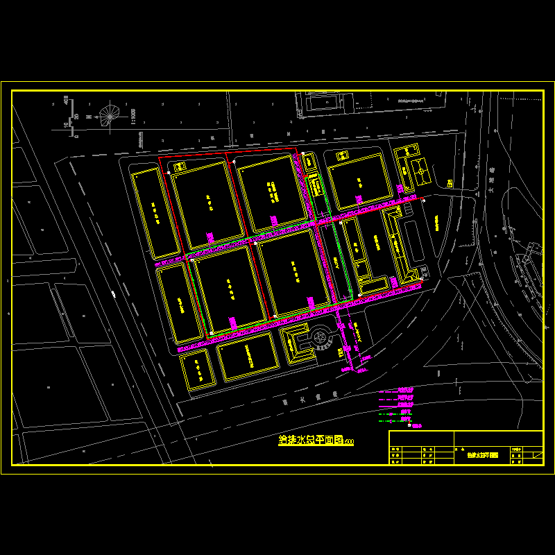 厂区给排水总平面图纸 - 1