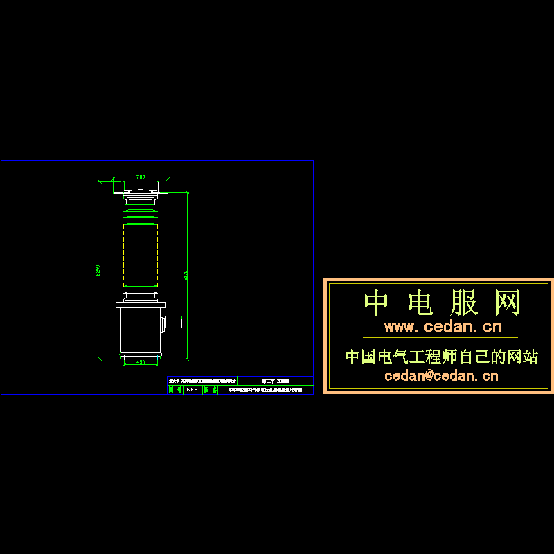 SVS123型SF6气体电压互感器外形尺寸CAD图纸 - 1