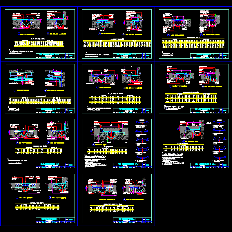 地面变形缝装置CAD大样详图纸 - 1