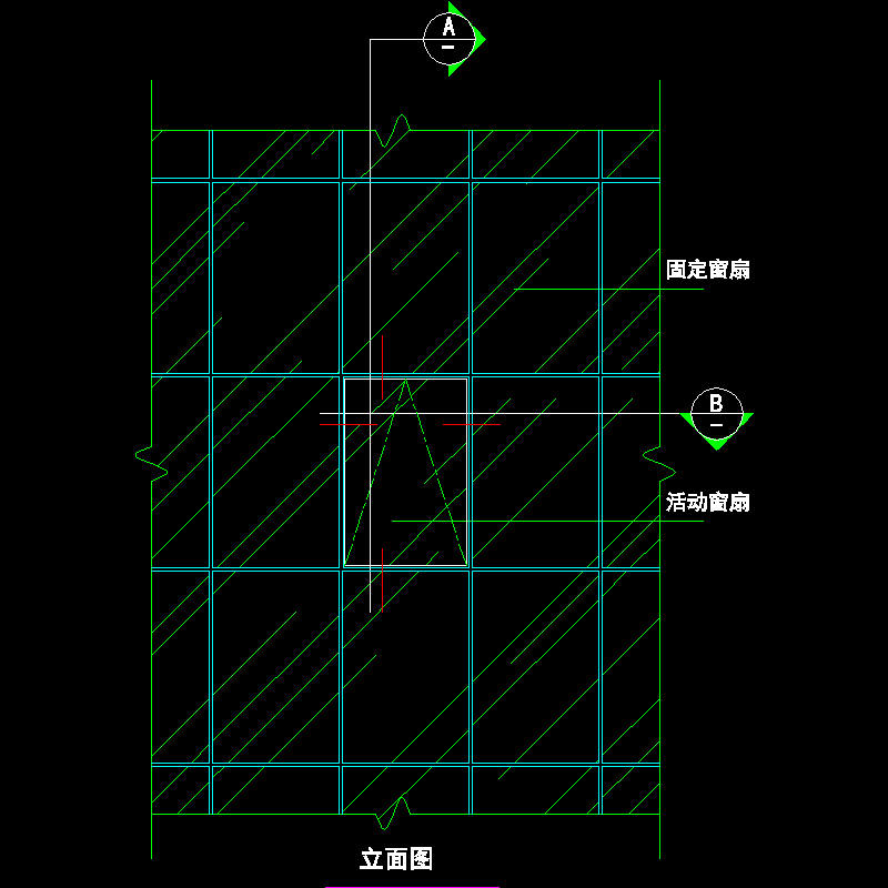 吊挂式玻璃幕墙节点构造CAD详图纸（十）（立面图纸） - 1