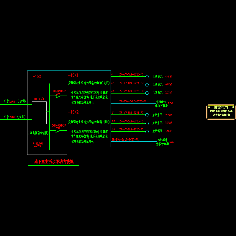 地下室生活水泵动力接线.dwg