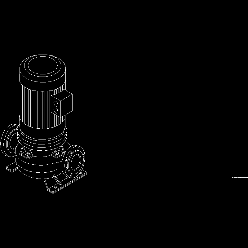 单级离心立式泵轴测CAD图纸 - 1