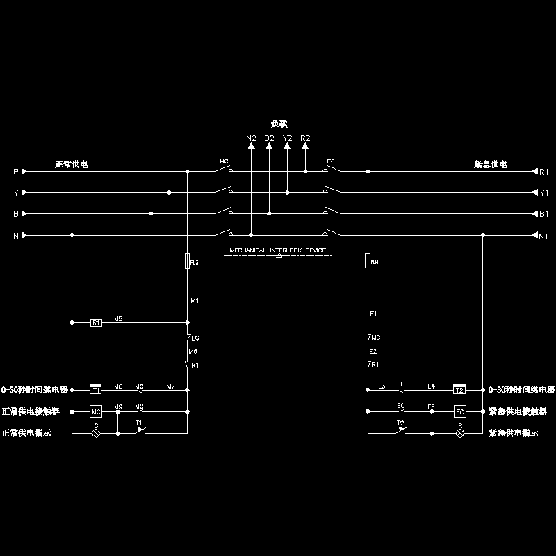 双电源转换原理CAD图纸 - 1